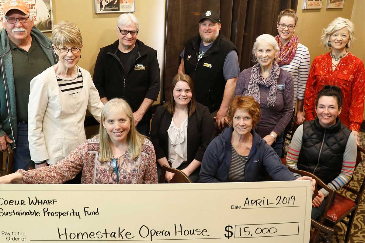 big check donation to Homestake Opera House